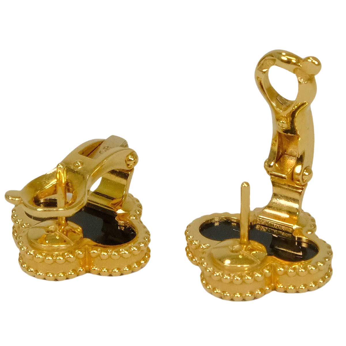 [Pre-loved] Van Cleef & Arpels earrings Vintage Alhambra Noir (Black) K18YG/Onyx VCARA44200[LIKE NEW][Authentic]