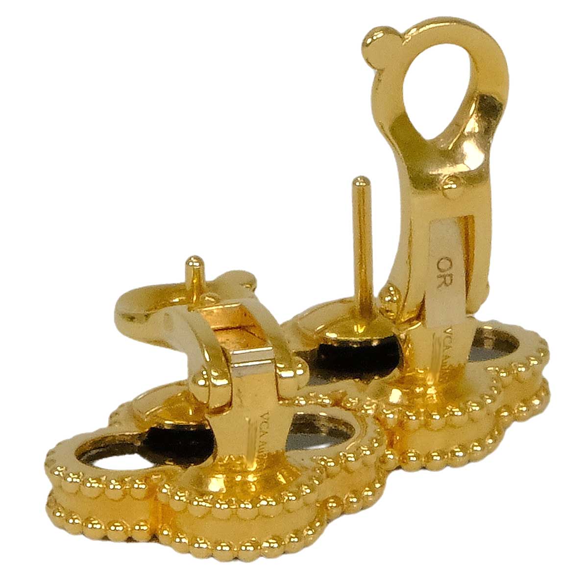 [Pre-loved] Van Cleef & Arpels earrings Vintage Alhambra Noir (Black) K18YG/Onyx VCARA44200[LIKE NEW][Authentic]