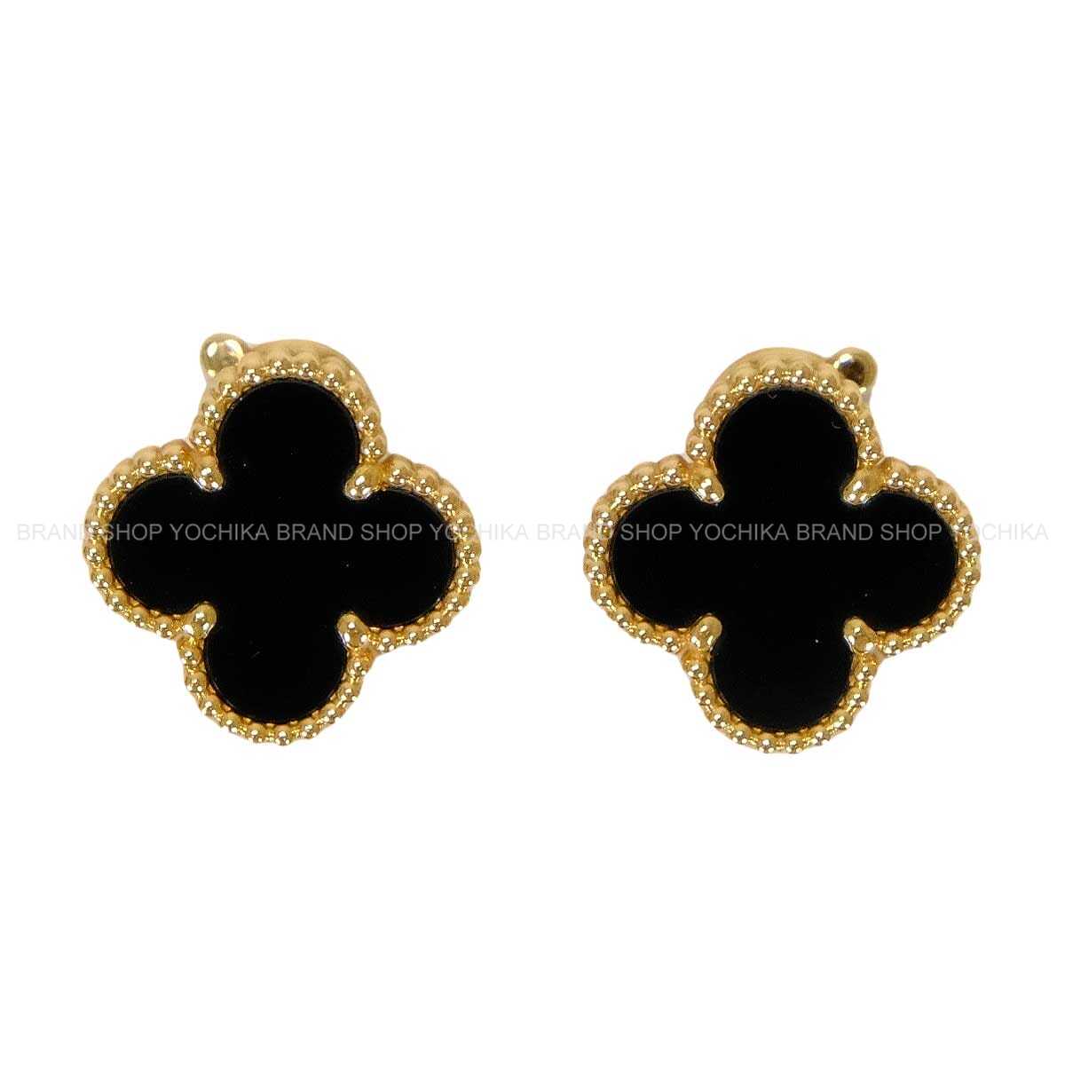 [Pre-loved] Van Cleef & Arpels earrings Vintage Alhambra Noir (Black) K18YG/Onyx VCARA44200[LIKE NEW][Authentic]