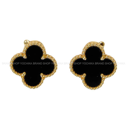 [Pre-loved] Van Cleef & Arpels earrings Vintage Alhambra Noir (Black) K18YG/Onyx VCARA44200[LIKE NEW][Authentic]