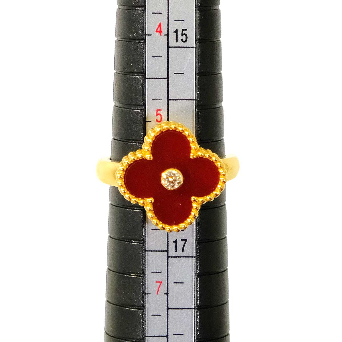 [Pre-loved] Van Cleef & Arpels ring Vintage Alhambra Red K18YG/Carnelian #51 VCARD40851[LIKE NEW][Authentic]