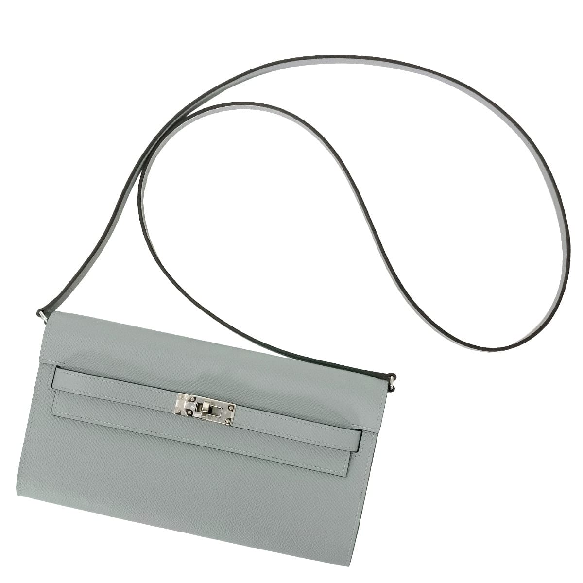 HERMES long wallet Kelly Wallet Long To Go Gris Pantin Veau Epsom Silver HW Stamp K[BRAND NEW][Authentic]