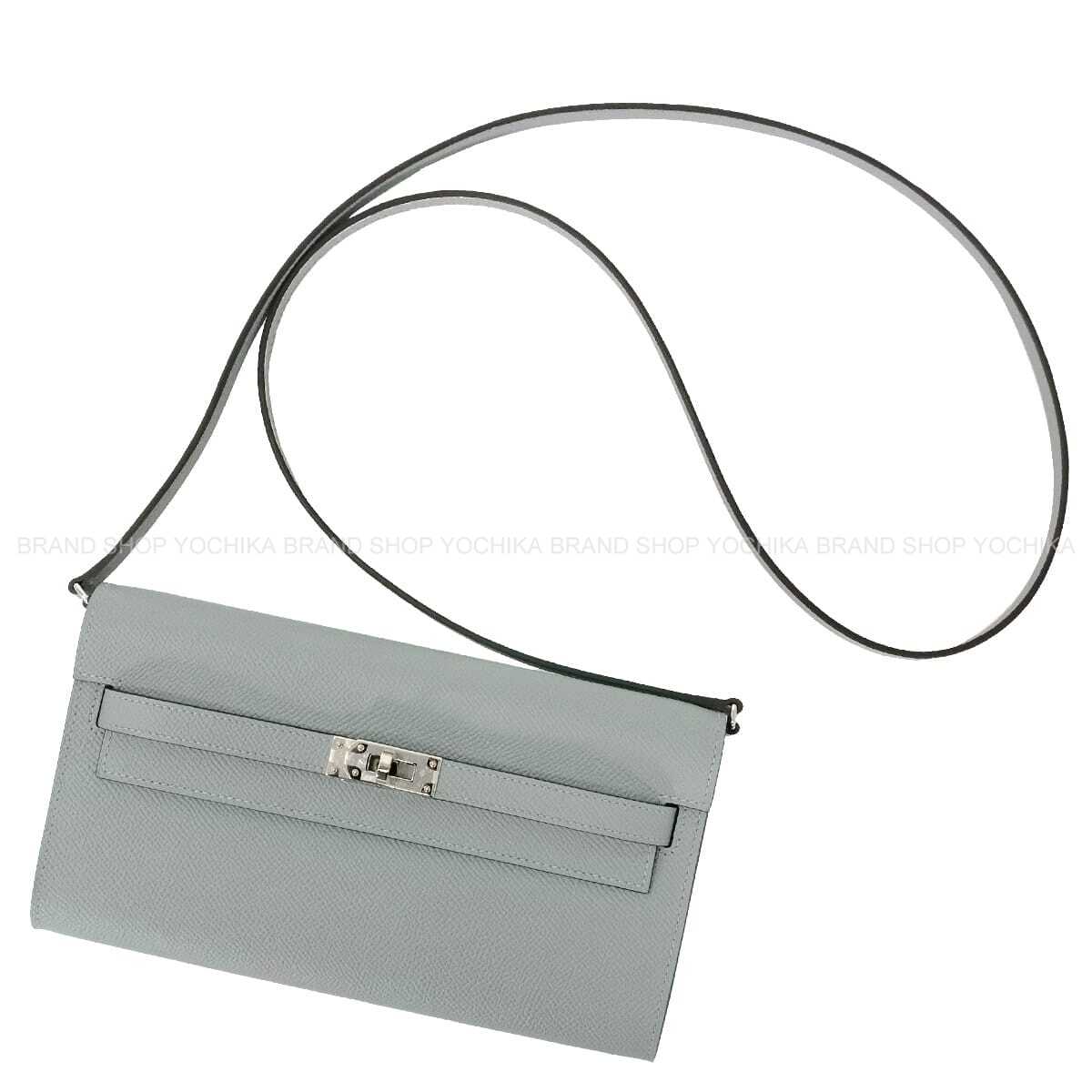 HERMES long wallet Kelly Wallet Long To Go Gris Pantin Veau Epsom Silver HW Stamp K[BRAND NEW][Authentic]