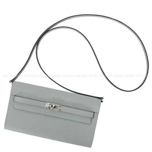 HERMES long wallet Kelly Wallet Long To Go Gris Pantin Veau Epsom Silver HW Stamp K[BRAND NEW][Authentic]