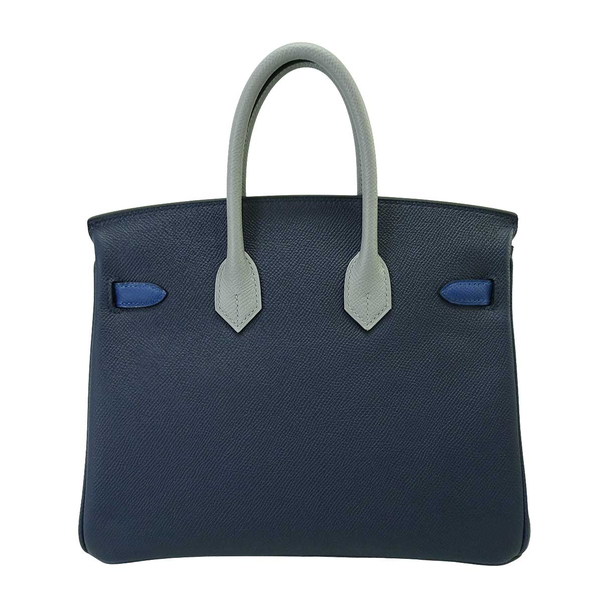 HERMES Handbag Birkin25 Tricolor Bleu Abysse/Blue Tie/Gris Pantin Veau Epsom Silver HW Stamp K[BRAND NEW][Authentic]