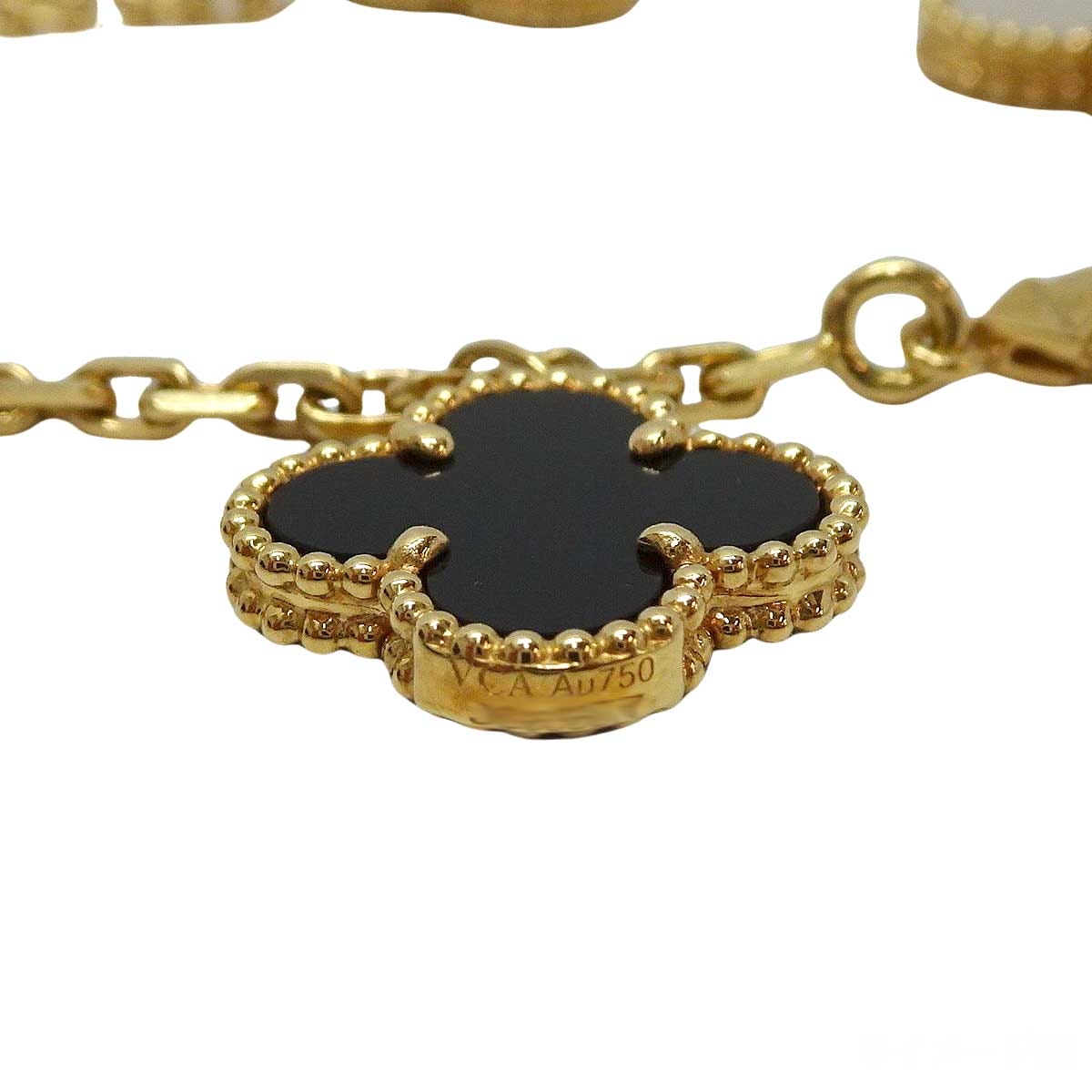 [Pre-loved] Van Cleef & Arpels bracelet Magic Alhambra 5 motifs Gold/Blanc (White)/Noir (Black)/Grey K18/Onyx/Mother of pearl VCARD78700[LIKE NEW][Authentic]