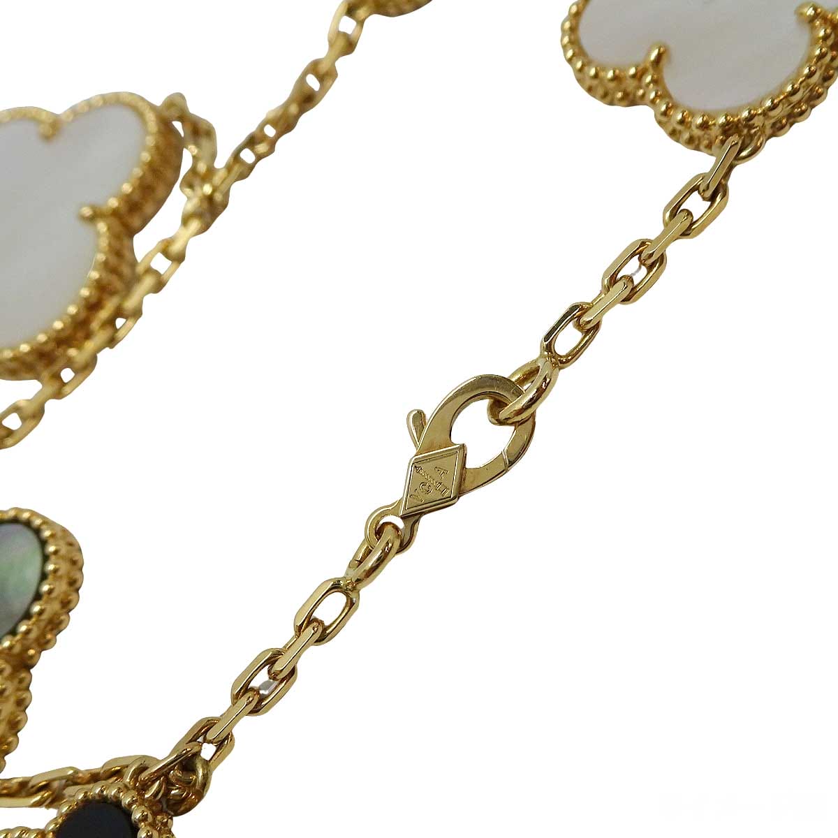 [Pre-loved] Van Cleef & Arpels bracelet Magic Alhambra 5 motifs Gold/Blanc (White)/Noir (Black)/Grey K18/Onyx/Mother of pearl VCARD78700[LIKE NEW][Authentic]