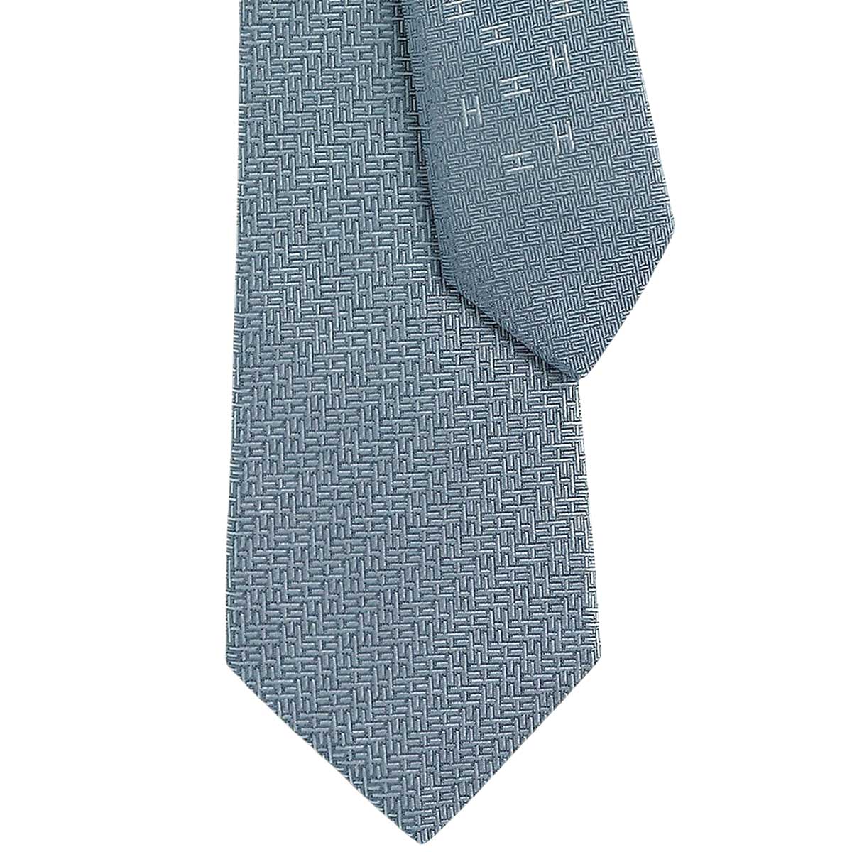 HERMES tie Geometrical H Gris PerleGris Silk100% H339391T 03[BRAND NEW][Authentic]