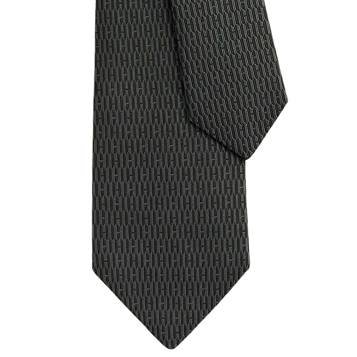 HERMES tie H Gothique Noir (Black)Anthracite Silk100% H339252T 01[BRAND NEW][Authentic]