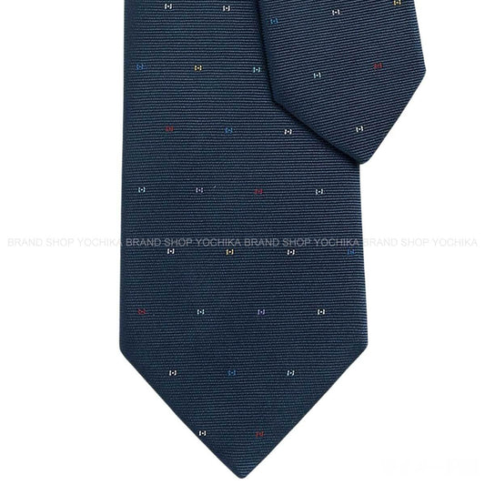 HERMES tie H MicroMarine Clair/Multicolore Silk100% H339450T 04[BRAND NEW][Authentic]