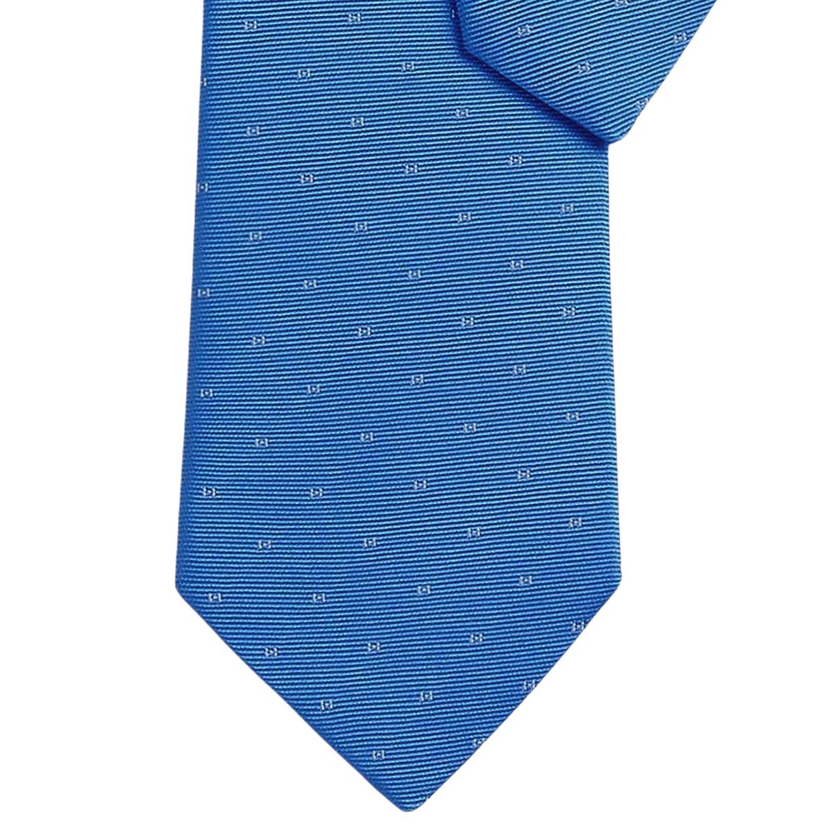 HERMES tie Magnifying HBleu Moyen/Blanc (White) Silk100% H334161T 04[BRAND NEW][Authentic]