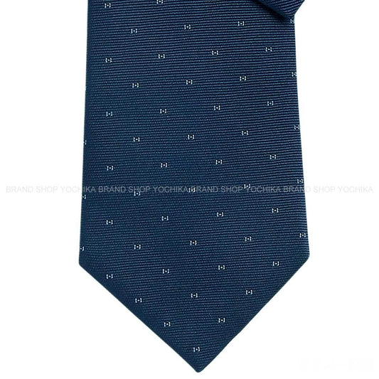 HERMES tie Magnifying HMarine/Blue Clair Silk100% H334161T 01[BRAND NEW][Authentic]