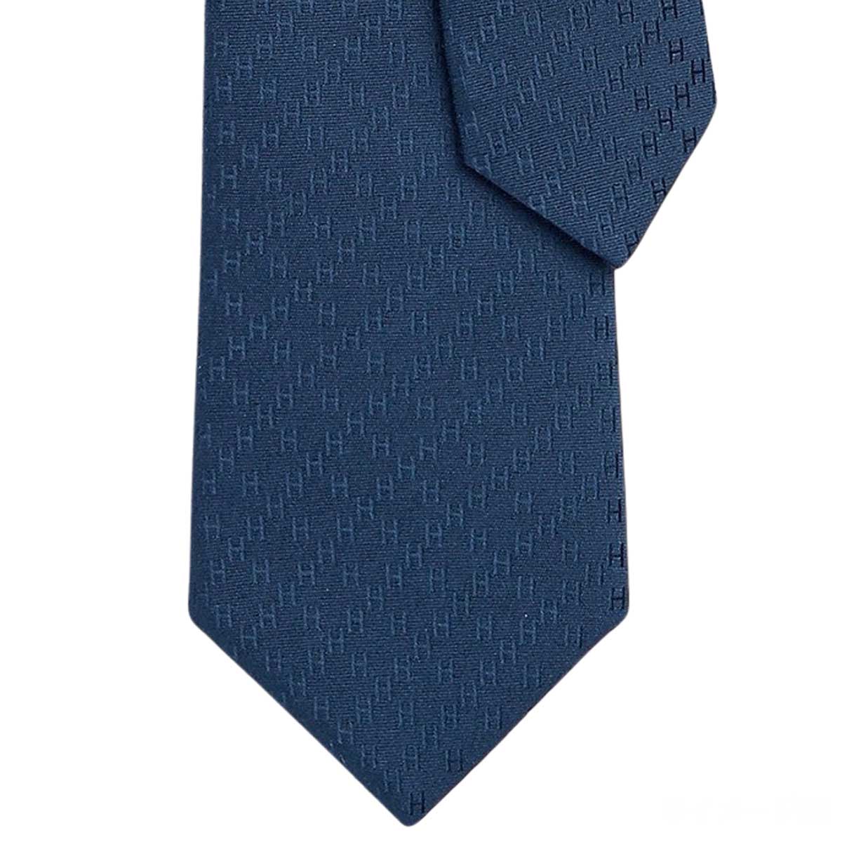 HERMES tie New Faconnee HAtlantique Silk100% H036233T K2[BRAND NEW][Authentic]
