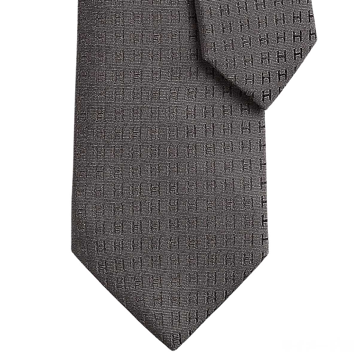 HERMES tie Faconne HAcier Silk100% H03632IT 18[BRAND NEW][Authentic]