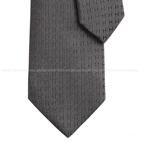 HERMES tie Faconne HAcier Silk100% H03632IT 18[BRAND NEW][Authentic]