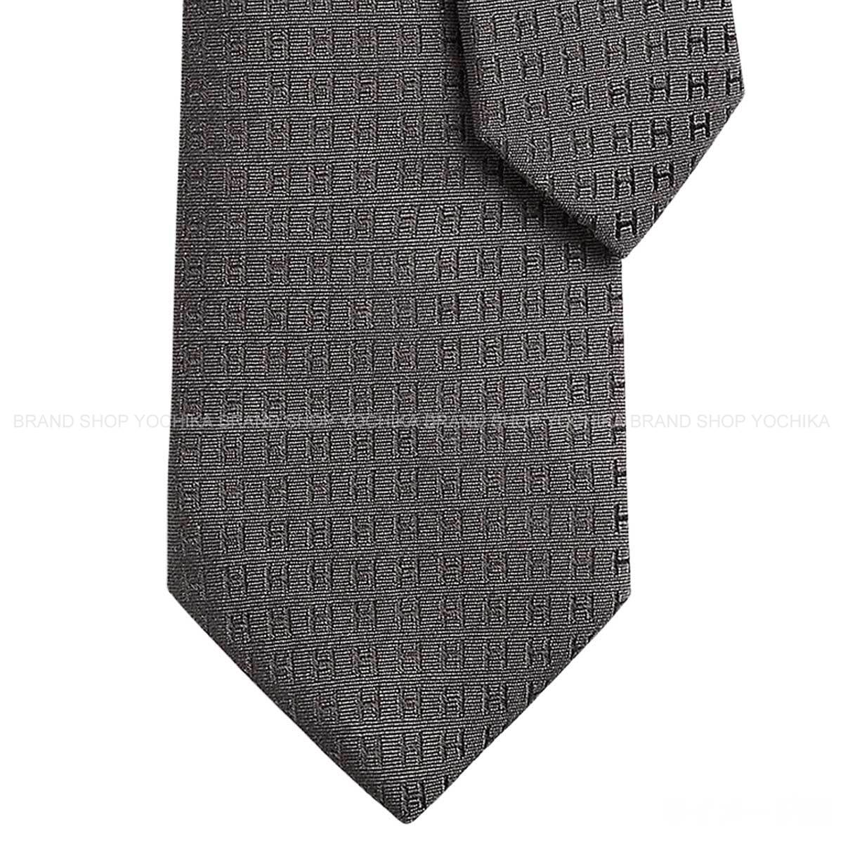 HERMES tie Faconne HAcier Silk100% H03632IT 18[BRAND NEW][Authentic]