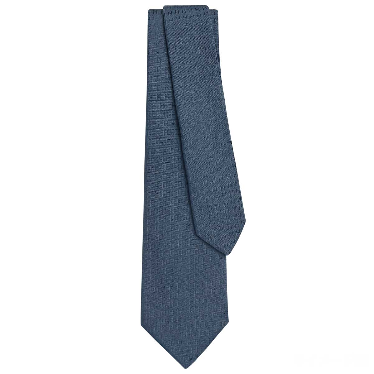 HERMES tie Faconne HBleu husard Silk100% H03632UT F1[BRAND NEW][Authentic]