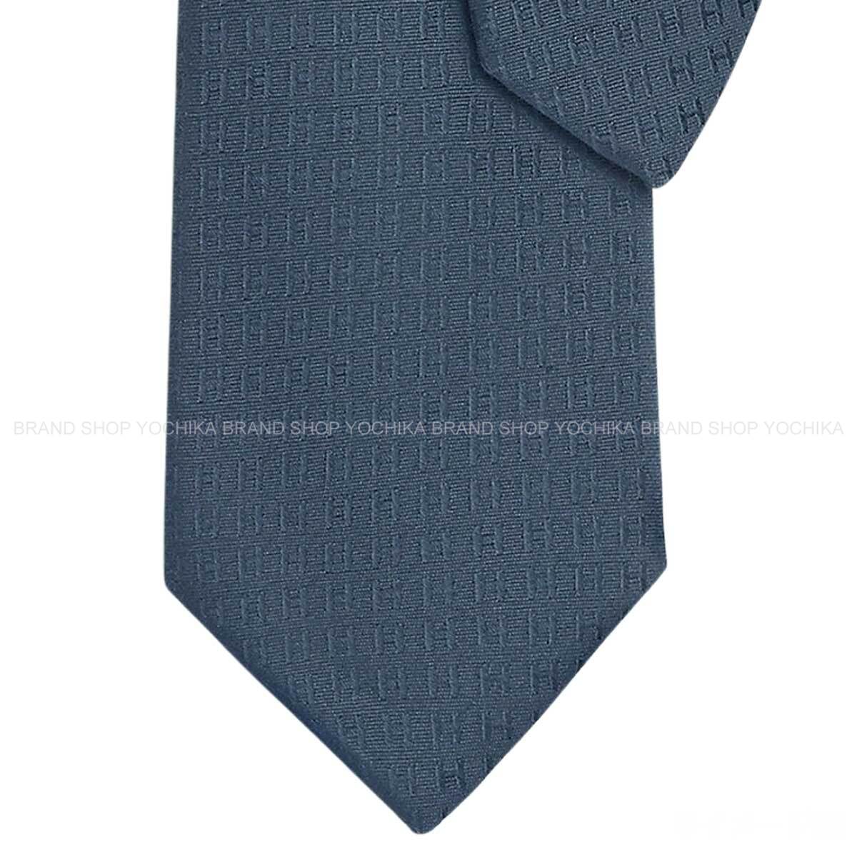 HERMES tie Faconne HBleu husard Silk100% H03632UT F1[BRAND NEW][Authentic]