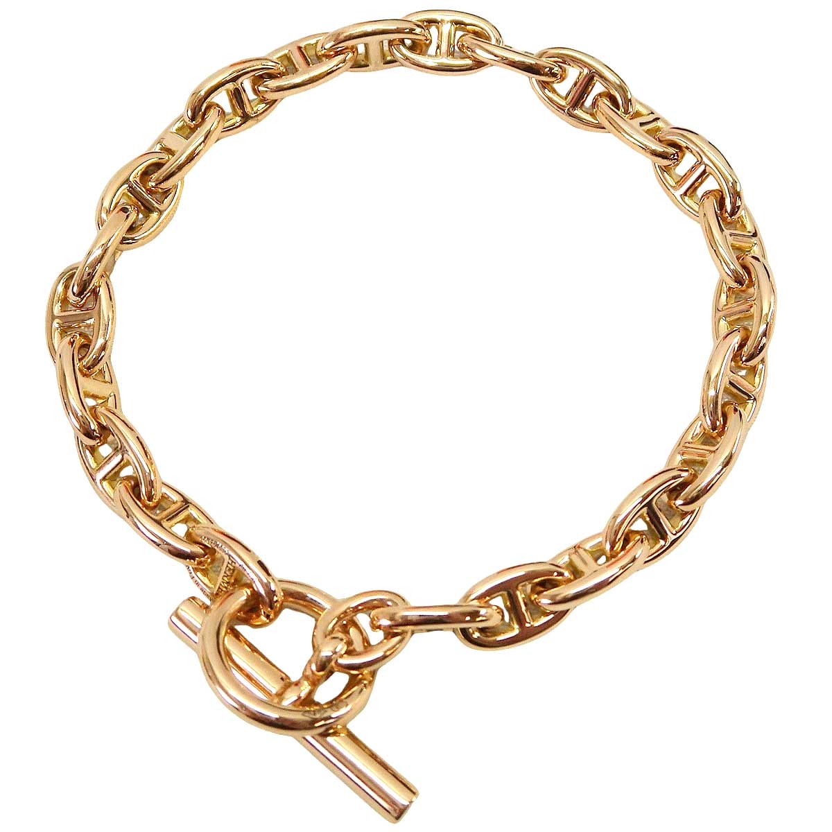 HERMES bracelet Chaine D'ancre TPM 24 LinksPink Gold K18PG[EXCELLENT][Authentic]