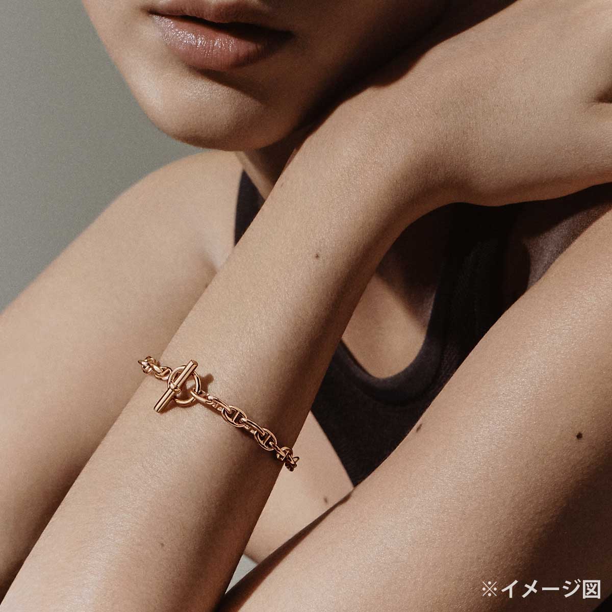 HERMES bracelet Chaine D'ancre TPM 24 LinksPink Gold K18PG[EXCELLENT][Authentic]
