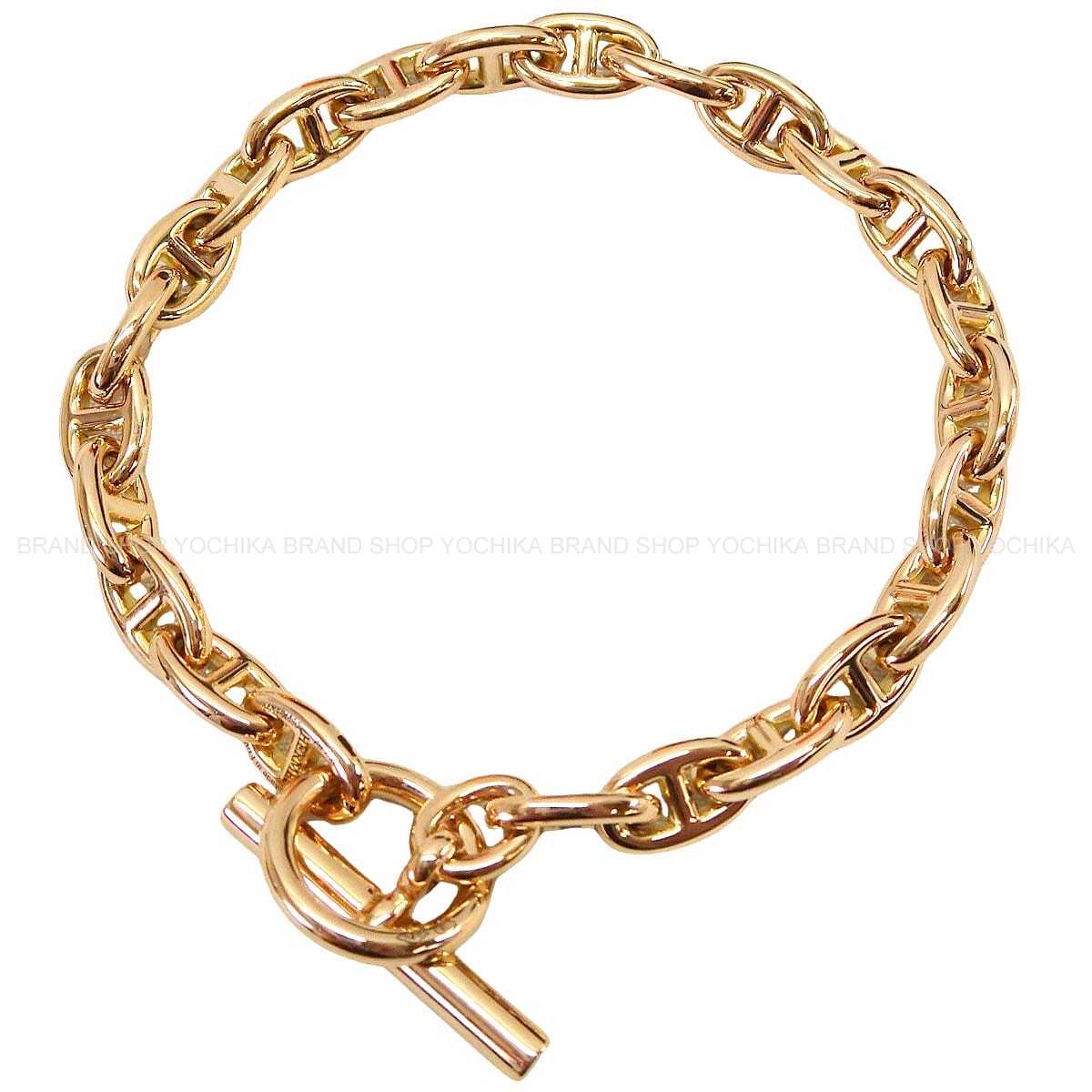 HERMES bracelet Chaine D'ancre TPM 24 LinksPink Gold K18PG[EXCELLENT][Authentic]