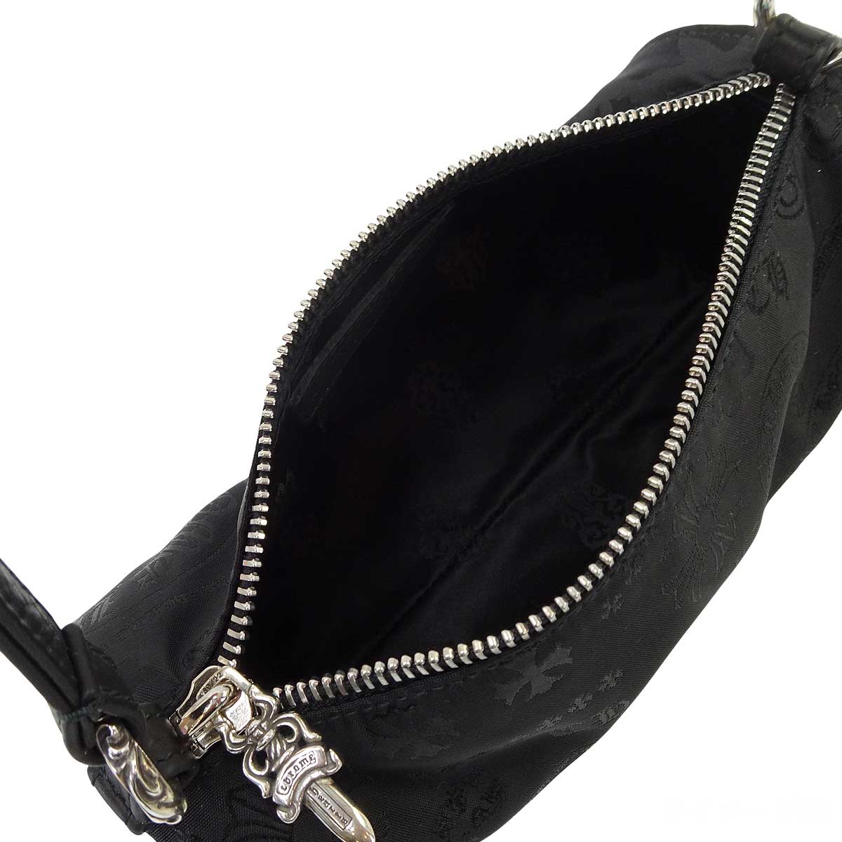 CHROME HEARTS Shoulder bag Monogram Pouch Noir (Black) Nylon/Cow Leather/Silver925 (SV925 Ag925)[EXCELLENT][Authentic]