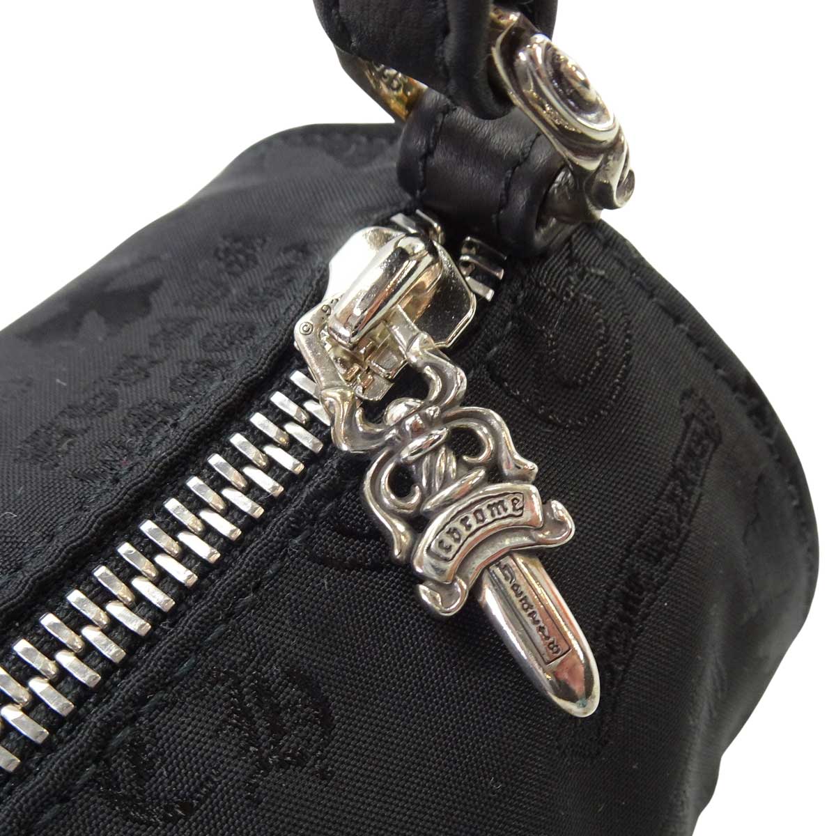 CHROME HEARTS Shoulder bag Monogram Pouch Noir (Black) Nylon/Cow Leather/Silver925 (SV925 Ag925)[EXCELLENT][Authentic]