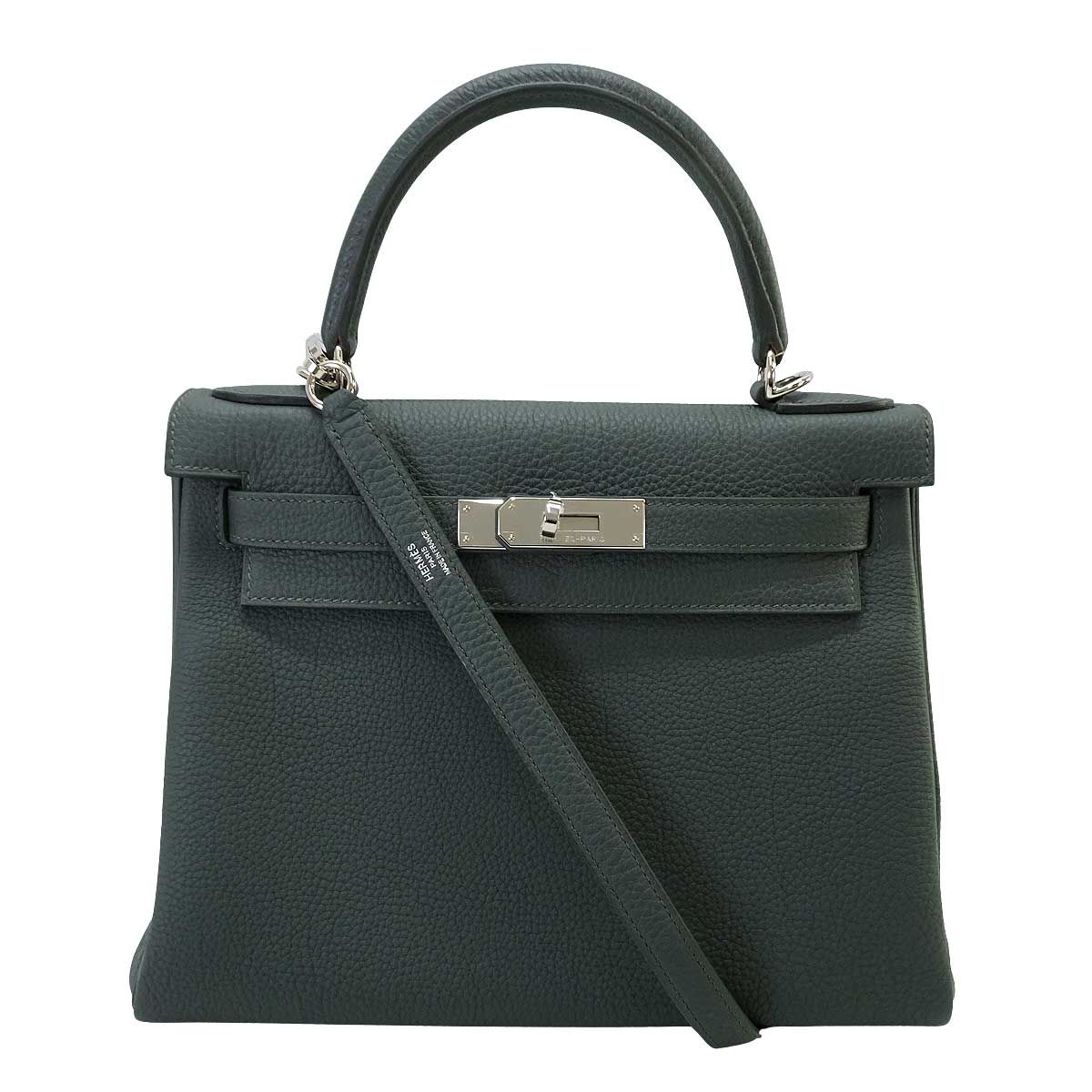 HERMES Shoulder bag Kelly28 Retourne Vert Mangrove Veau Togo Silver HW Stamp K[BRAND NEW][Authentic]