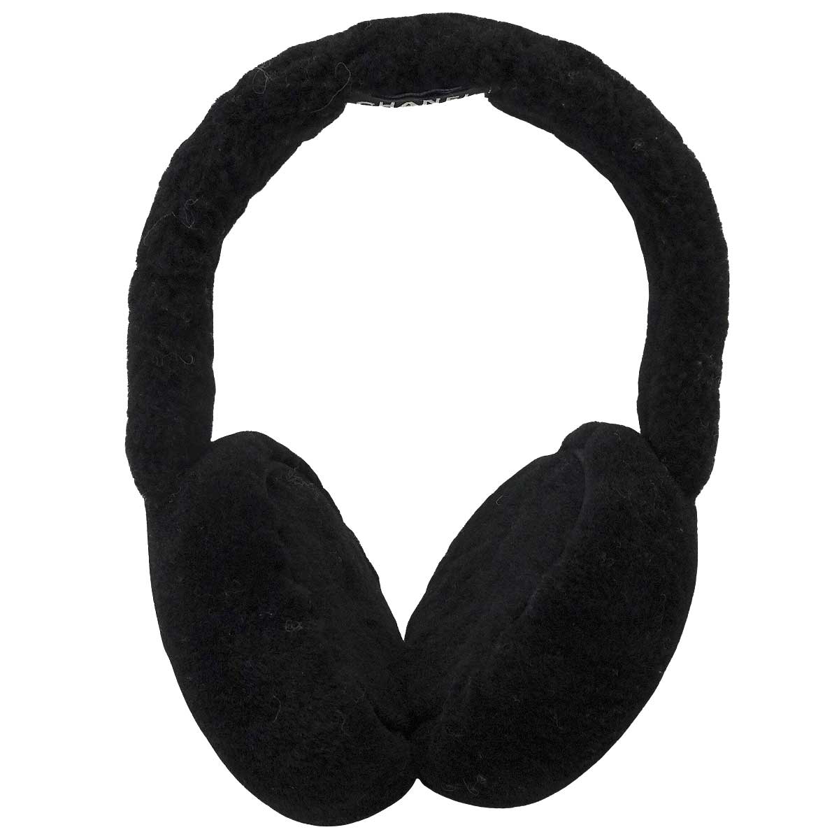 [Pre-loved] CHANEL ear protectors COCO Mark Noir (Black) Shearling Lambskin AAA431[USED SA][Authentic]