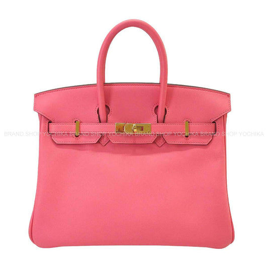 [Pre-loved] HERMES Handbag Birkin25 Rose Azalee Veau Swift Gold HW Stamp A[LIKE NEW][Authentic]