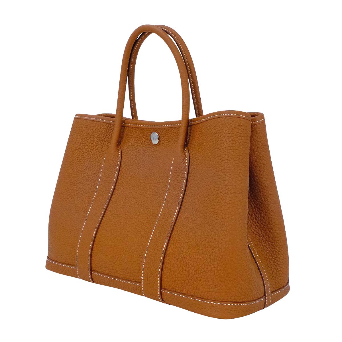 HERMES tote bag Garden Party 30 TPM All Leather Gold Veau Negonda Silver HW Stamp G[BRAND NEW][Authentic]