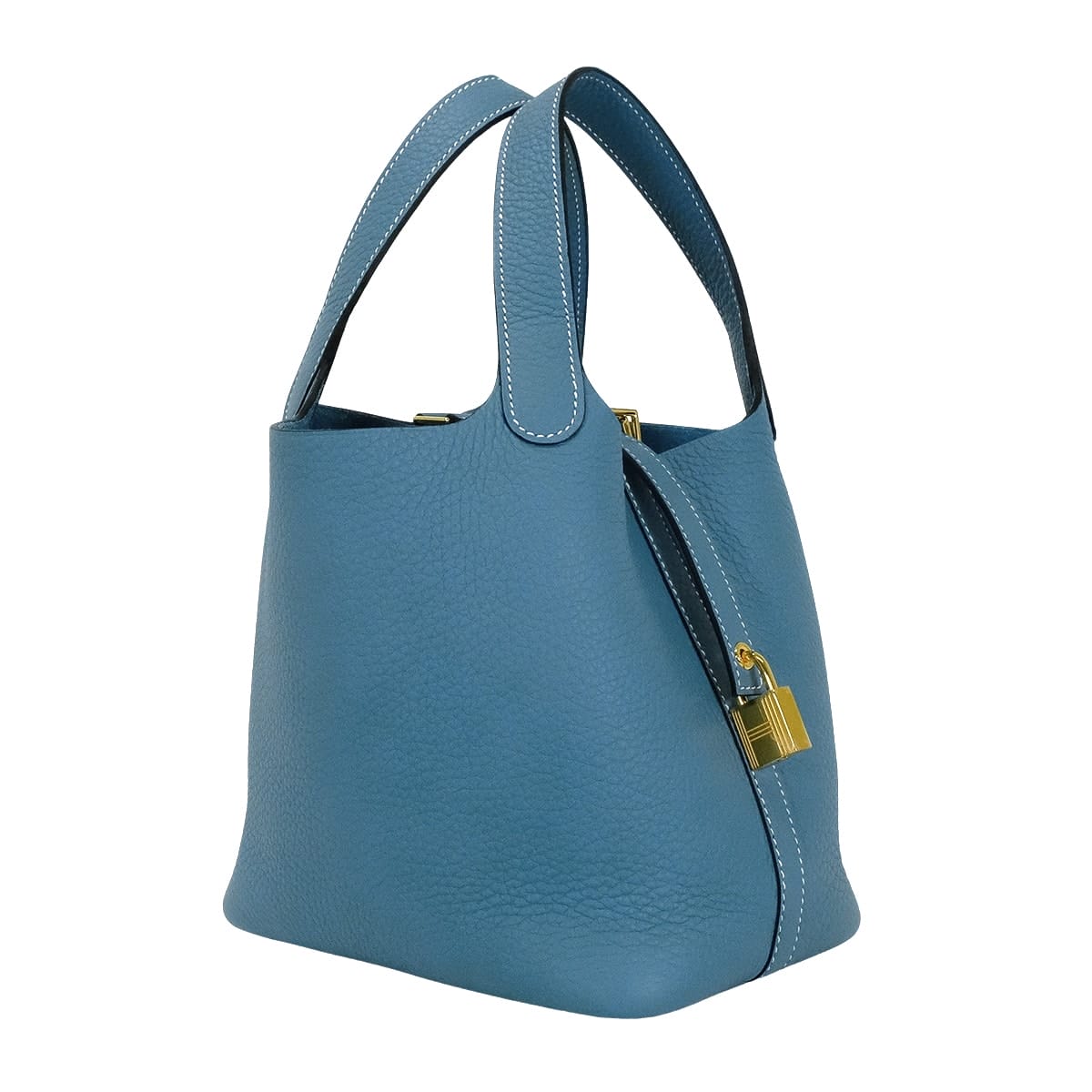 HERMES Handbag Picotin Lock 18 PM New Bleu Jean Taurillon Clemence Gold HW Stamp K[BRAND NEW][Authentic]
