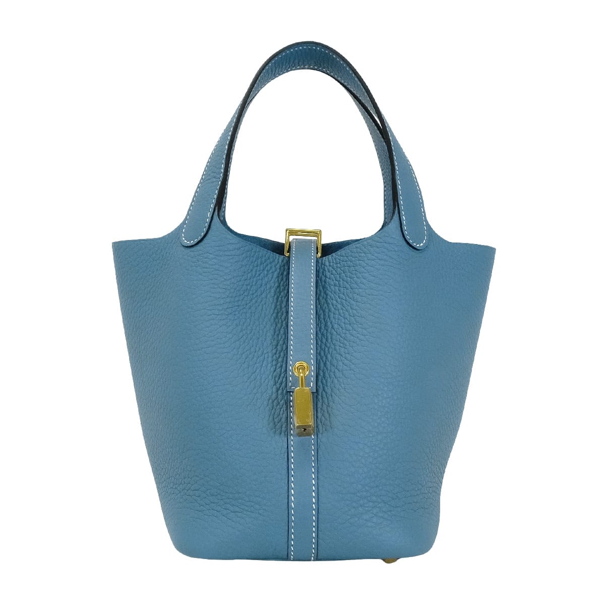 HERMES Handbag Picotin Lock 18 PM New Bleu Jean Taurillon Clemence Gold HW Stamp K[BRAND NEW][Authentic]