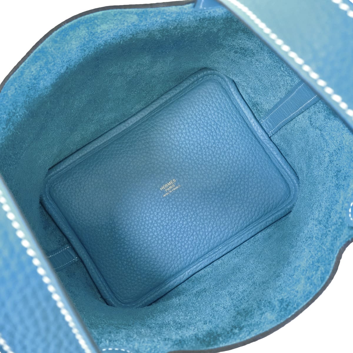 HERMES Handbag Picotin Lock 18 PM New Bleu Jean Taurillon Clemence Gold HW Stamp K[BRAND NEW][Authentic]