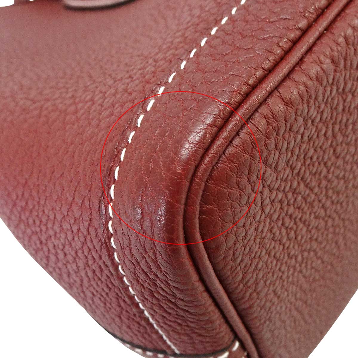 [Pre-loved] HERMES tote bag Garden Party 30 TPM White stitch Rouge H Veau Negonda Silver HW Stamp U[LIKE NEW][Authentic]