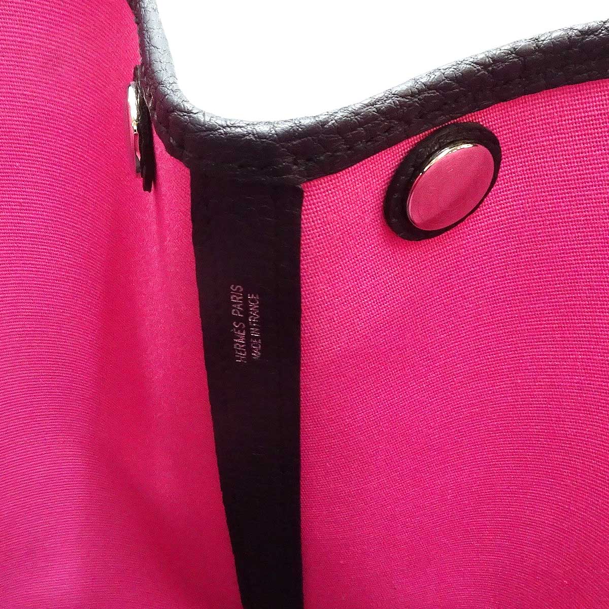 HERMES tote bag Garden Party 30 TPM Rouge Grenade/Blue Indigo Toile/Veau Negonda Silver HW Stamp B[EXCELLENT][Authentic]