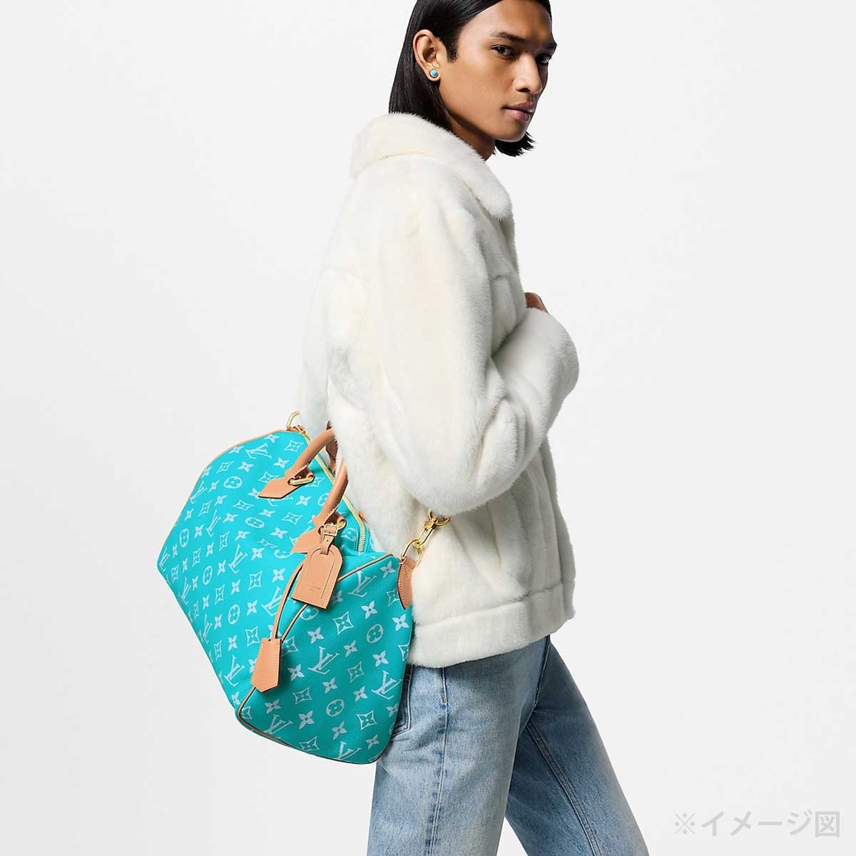 2024SS LOUIS VUITTON Boston bag Speedy P9 Bandouliere 40Turquoise Calf Leather/lamb Leather Gold HW M11564[EXCELLENT][Authentic]