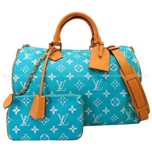 2024SS LOUIS VUITTON Boston bag Speedy P9 Bandouliere 40Turquoise Calf Leather/lamb Leather Gold HW M11564[EXCELLENT][Authentic]