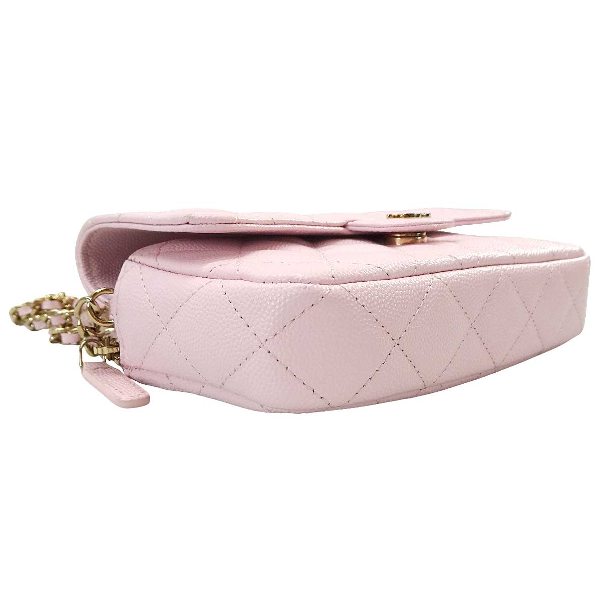 [Pre-loved] CHANEL Shoulder bag Chain Matelasse COCO Phone CaseBaby Pink Graind Calf(Caviarskin) Champagne Gold HW AP2096[LIKE NEW][Authentic]