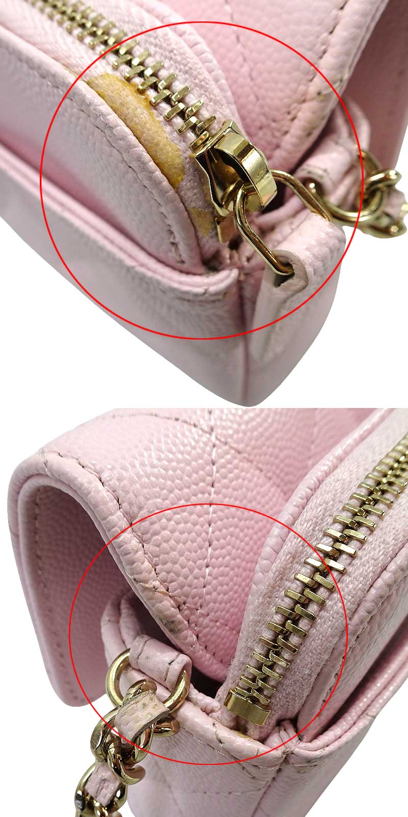 [Pre-loved] CHANEL Shoulder bag Chain Matelasse COCO Phone CaseBaby Pink Graind Calf(Caviarskin) Champagne Gold HW AP2096[LIKE NEW][Authentic]