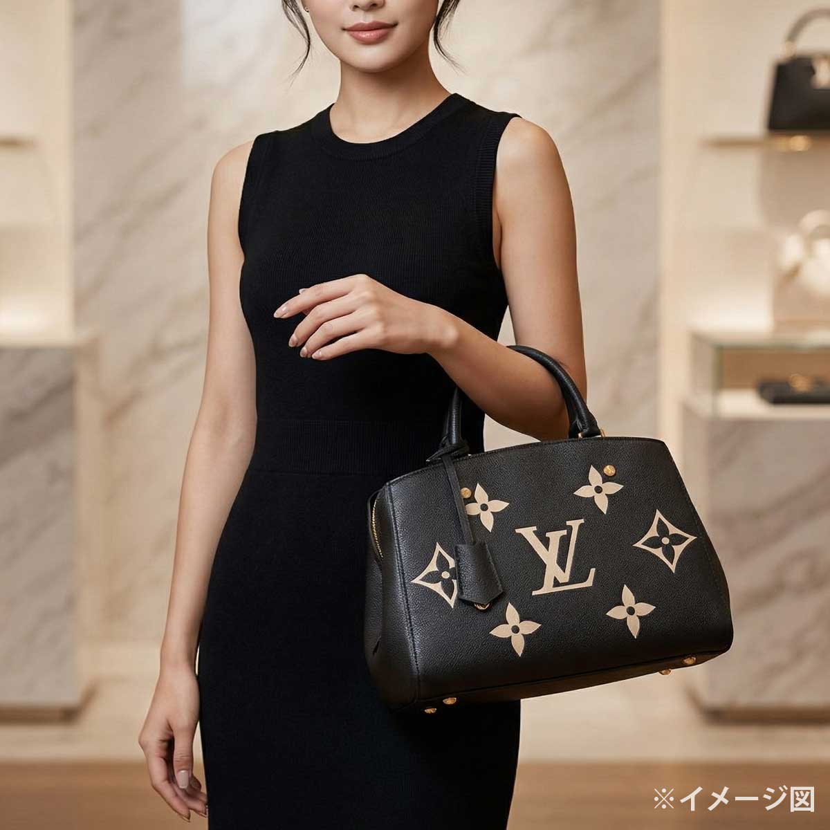 [Pre-loved] LOUIS VUITTON Shoulder bag Hand MontaigneBB 2way Noir (Black)/Beige Monogram Empreinte Gold HW M45778[LIKE NEW][Authentic]