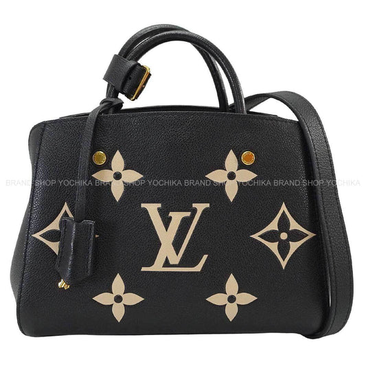 [Pre-loved] LOUIS VUITTON Shoulder bag Hand MontaigneBB 2way Noir (Black)/Beige Monogram Empreinte Gold HW M45778[LIKE NEW][Authentic]