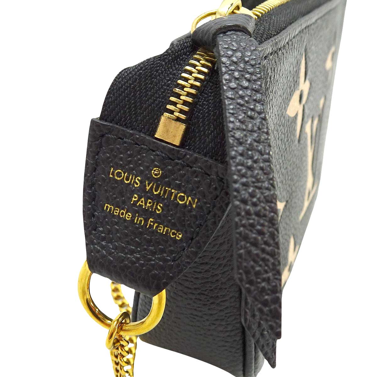 LOUIS VUITTON Pouch Mini Pochette Accessoires Noir (Black)/Beige Monogram Empreinte Gold HW M80732[EXCELLENT][Authentic]