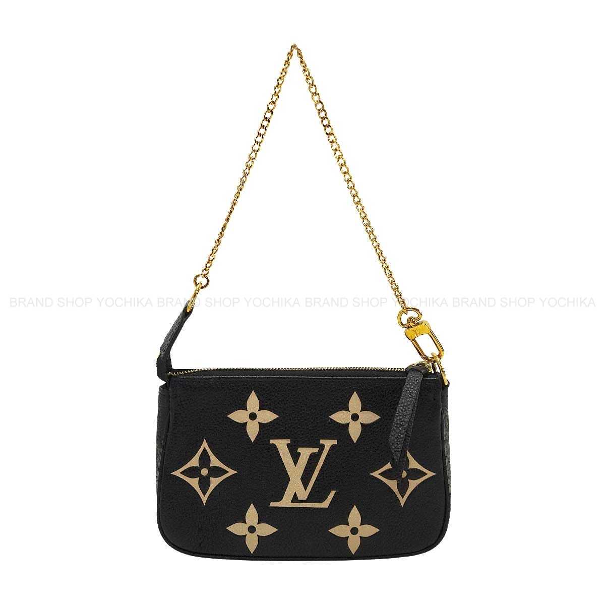 LOUIS VUITTON Pouch Mini Pochette Accessoires Noir (Black)/Beige Monogram Empreinte Gold HW M80732[EXCELLENT][Authentic]