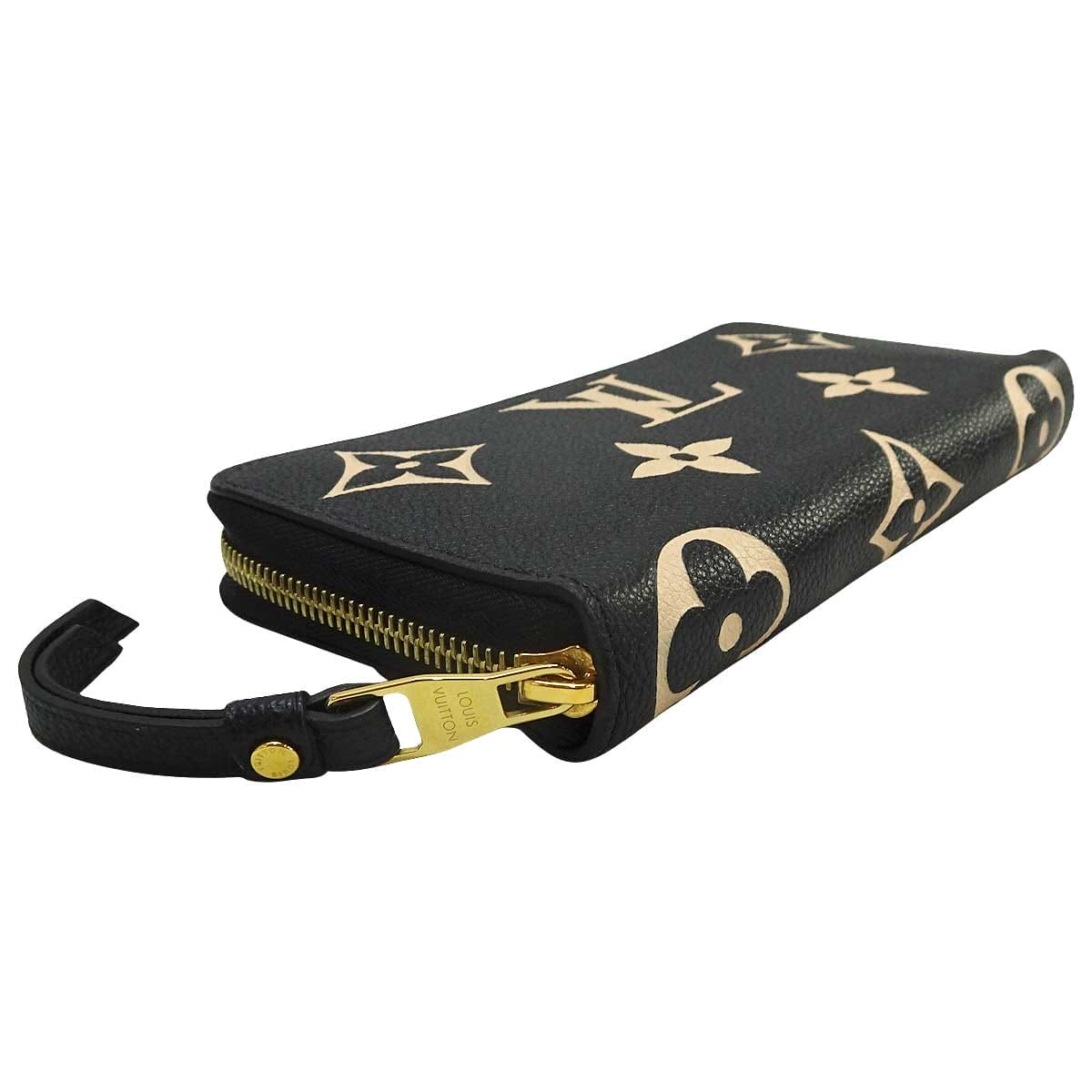 [Pre-loved] LOUIS VUITTON long wallet Zippy Wallet Noir (Black)/Beige Monogram Empreinte Gold HW M80481[LIKE NEW][Authentic]