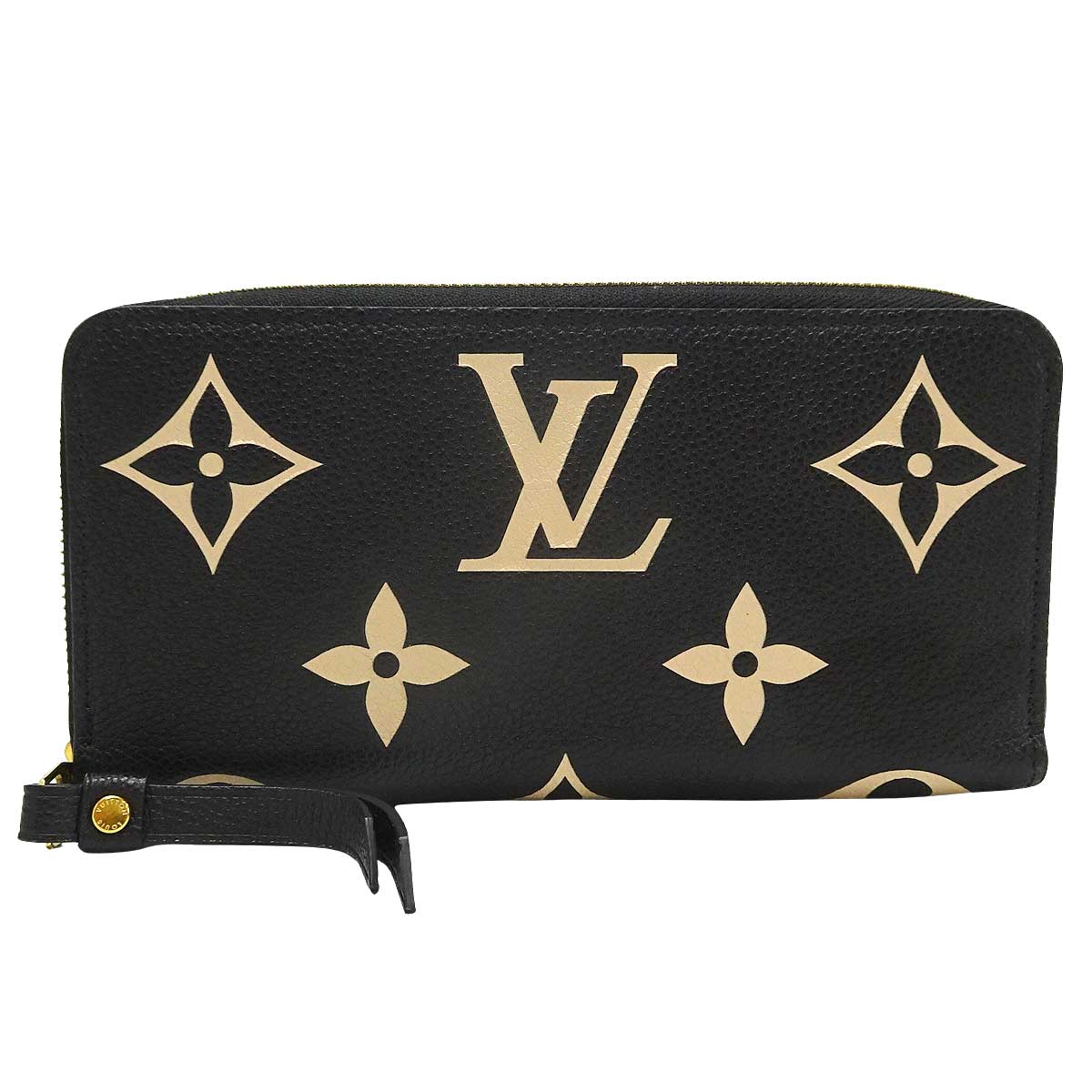 [Pre-loved] LOUIS VUITTON long wallet Zippy Wallet Noir (Black)/Beige Monogram Empreinte Gold HW M80481[LIKE NEW][Authentic]