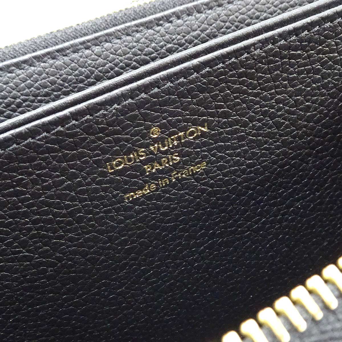 [Pre-loved] LOUIS VUITTON long wallet Zippy Wallet Noir (Black)/Beige Monogram Empreinte Gold HW M80481[LIKE NEW][Authentic]