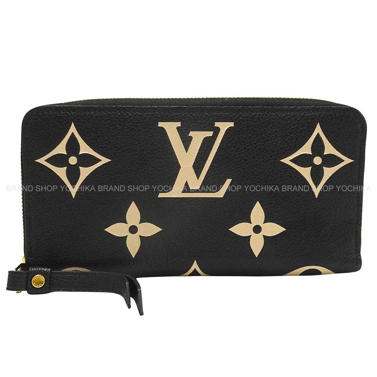 [Pre-loved] LOUIS VUITTON long wallet Zippy Wallet Noir (Black)/Beige Monogram Empreinte Gold HW M80481[LIKE NEW][Authentic]