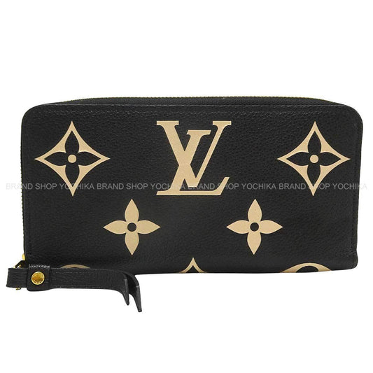 [Pre-loved] LOUIS VUITTON long wallet Zippy Wallet Noir (Black)/Beige Monogram Empreinte Gold HW M80481[LIKE NEW][Authentic]