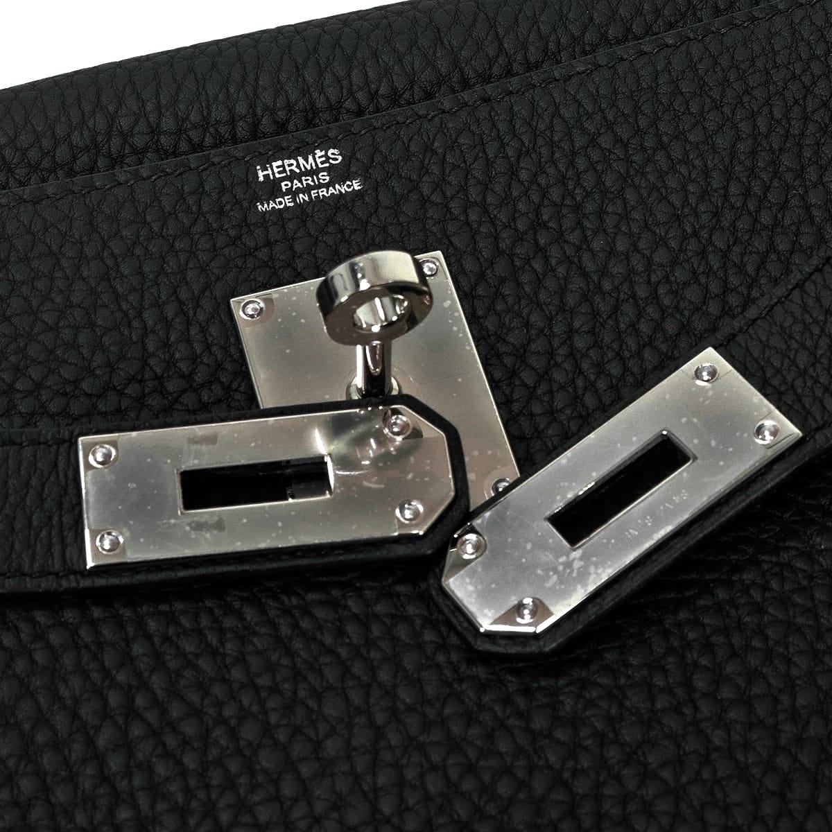 [Pre-loved] HERMES Shoulder bag Kelly Messenger 24 PM Noir (Black) Veau Togo Silver HW Stamp K[LIKE NEW][Authentic]